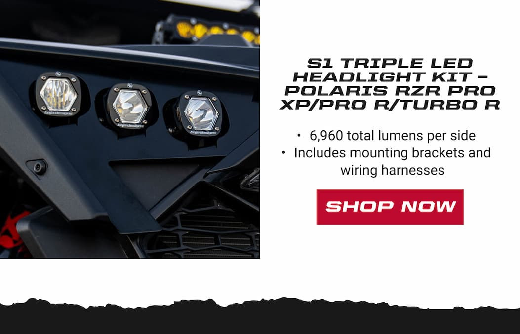 Baja Designs led lighting side by side sxs utv rzr pro r