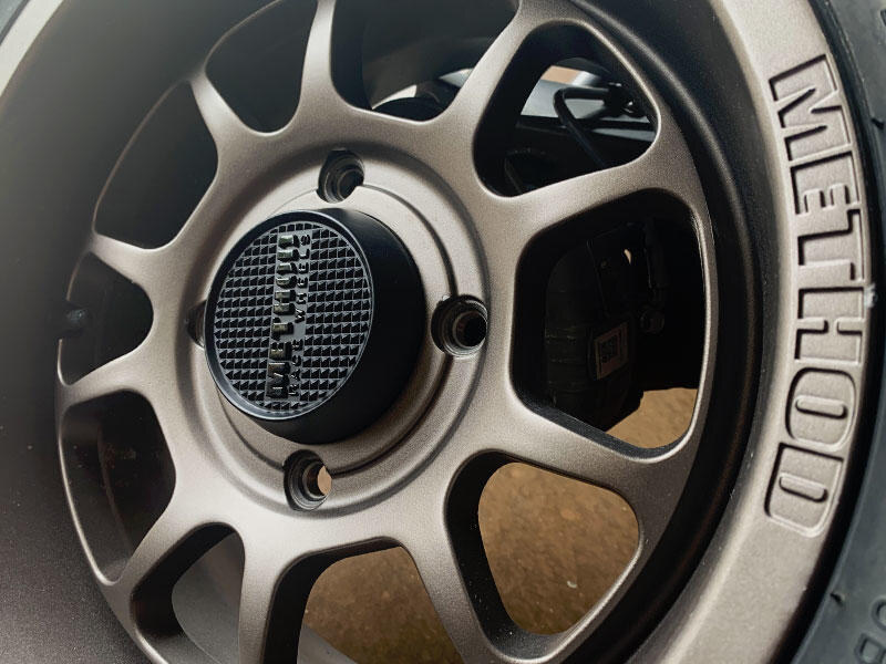 Closeup shot of the Steel Grey 409 Method UTV Wheel