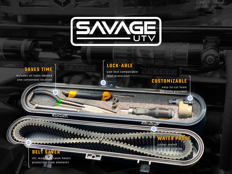 Key highlights of Savage UTV belt change kit case