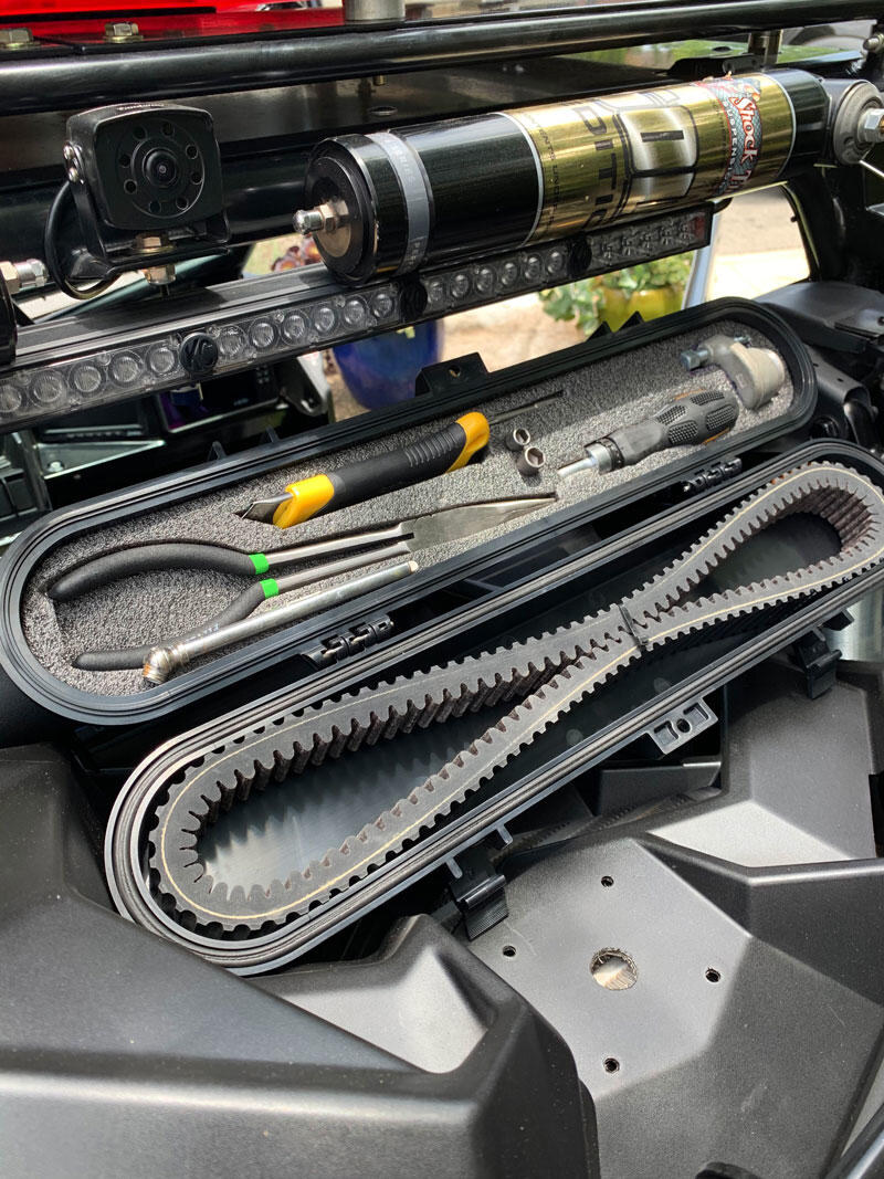 (drivers side) UTV belt change toolkit on UTVSource.com Geiser X3 Build